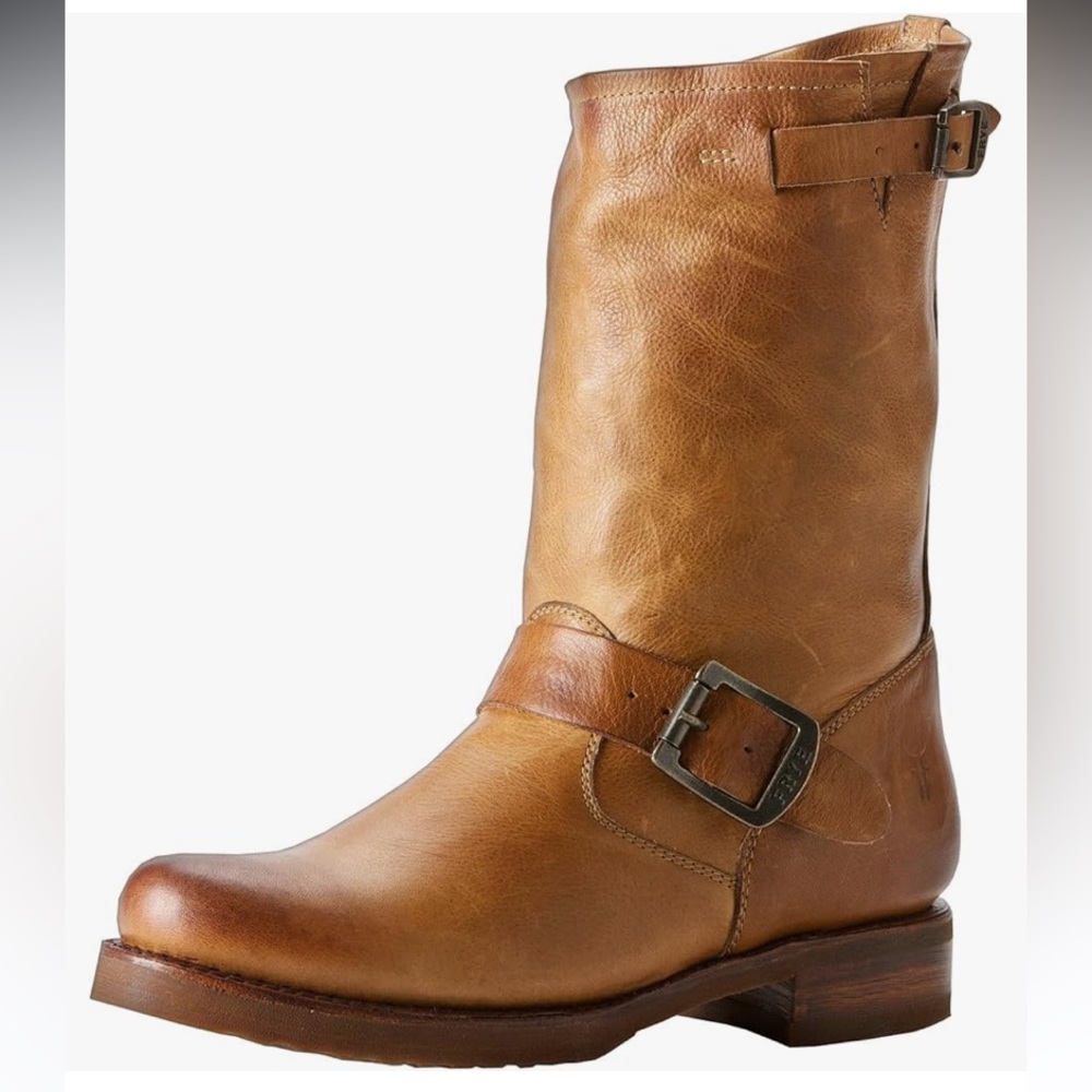 FRYE VERONICA short slouch leather boot Camel/Whisky color size 8